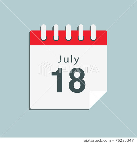 Icon day date 18 July, template calendar page Icon day date 18 July, template calendar page 76283347