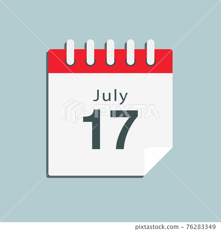 Icon day date 17 July, template calendar page Icon day date 17 July, template calendar page 76283349