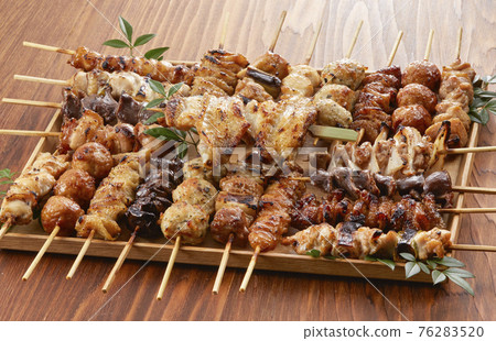 Assorted Yakitori [Nankotsu, Gizzard, Liver, Negima, Tsukune, Chicken Wings, Skin, Hina, Furisode, Peach] 76283520