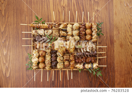 Assorted Yakitori [Nankotsu, Gizzard, Liver, Negima, Tsukune, Chicken Wings, Skin, Hina, Furisode, Peach] 76283528