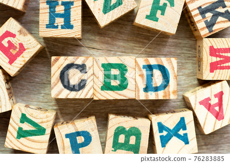 Alphabet letter block in word CBD (Abbreviation of Central business district or .Cannabidiol) with another on wood background Alphabet letter block in word CBD (Abbreviation of Central business district or .Cannabidiol) with another on wood background 76283885