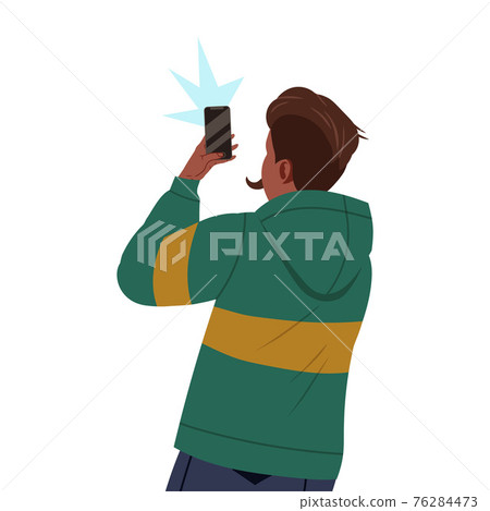 Young Man in Hoody with Smartphone Recording Street Protest Against Human Rights Violation on Video Vector Illustration Young Man in Hoody with Smartphone Recording Street Protest Against Human Rights Violation on Video Vector Illustration 76284473
