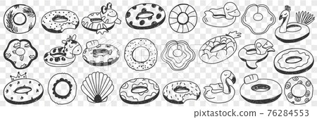 Circles for swimming doodle set 76284553