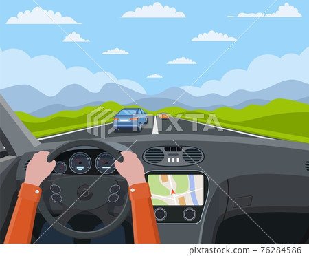Vehicle salon, inside car driver 76284586
