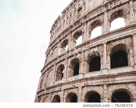 Colosseum marble arches on white. Rome, Italy Colosseum marble arches on white. Rome, Italy 76286359