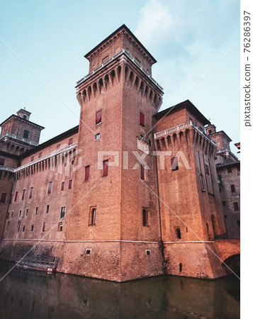 Corner tower of Castello Estense di Ferrara castle Corner tower of Castello Estense di Ferrara castle 76286397
