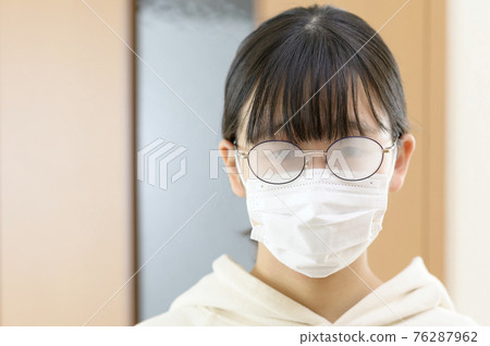 Glasses clouded with a mask (indoor) Glasses clouded with a mask (indoor) 76287962