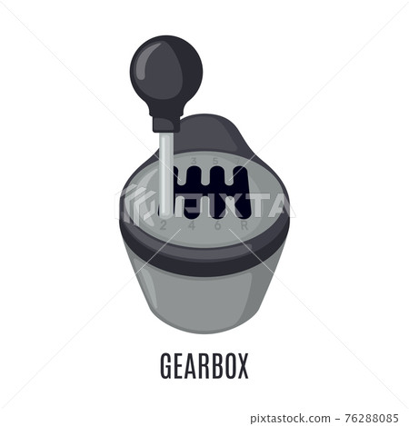 Car gearbox icon in flat style isolated on white background. Car gearbox icon in flat style isolated on white background. 76288085