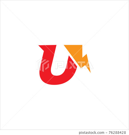 Letter U Initial Logo Design Template. Alphabet with Thunder Shape Logo Concept. Hot Red and Yellow Orange Color Theme. Isolated On White Background Letter U Initial Logo Design Template. Alphabet with Thunder Shape Logo Concept. Hot Red and Yellow Orange Color Theme. Isolated On White Background 76288428