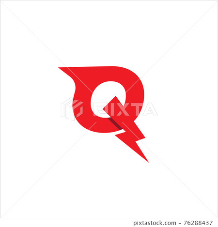 Letter Q Initial Logo Design Template Isolated On White Background. Alphabet Thunder Logo Concept. Hot Red Color Theme. Letter Q Initial Logo Design Template Isolated On White Background. Alphabet Thunder Logo Concept. Hot Red Color Theme. 76288437
