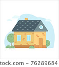 Vector private house for web in flat style 76289684