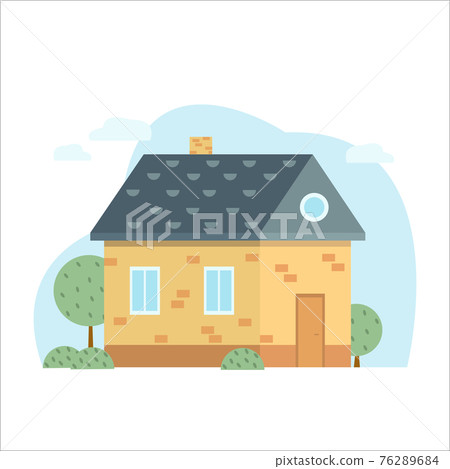Vector private house for web in flat style Vector private house for web in flat style 76289684