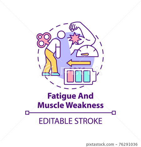 Fatigue and muscle weakness concept icon - Stock Illustration [76291036 ...