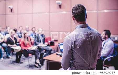 Speaker Giving a Talk at Business Conference and Presentation. 76292017