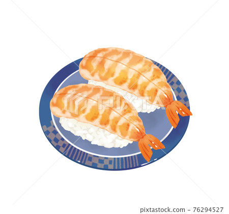 Illustration of shrimp sushi that looks real and delicious Illustration of shrimp sushi that looks real and delicious 76294527