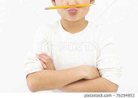 Child tired of studying 76294952