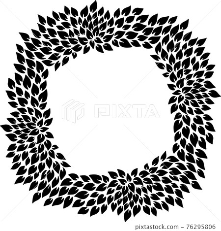 Eco style leaves square frame. Eco friendle black pattern with copyspace. Vector illustration. Eco style leaves square frame. Eco friendle black pattern with copyspace. Vector illustration. 76295806