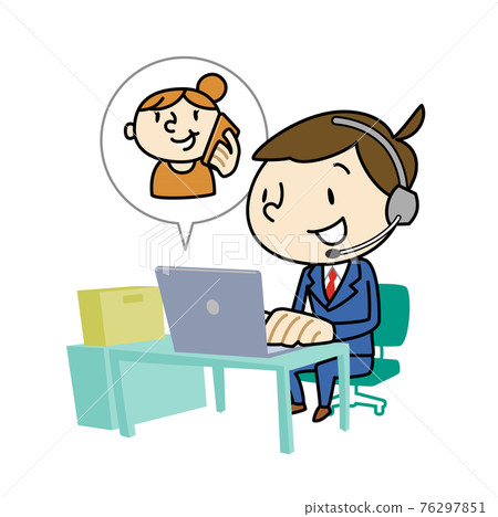 辦公室工作男性呼叫中心客戶支持 76297851