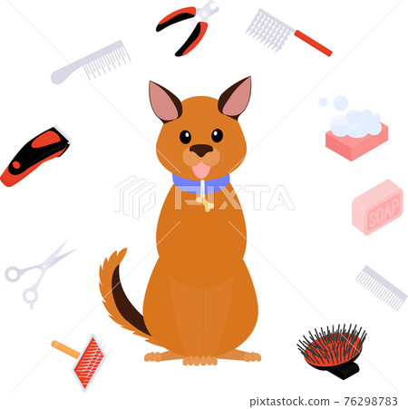 Grooming dog illustration, pet hair care salon Grooming dog illustration, pet hair care salon 76298783