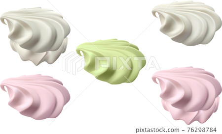 Realistic marshmallows different colors on white Realistic marshmallows different colors on white 76298784