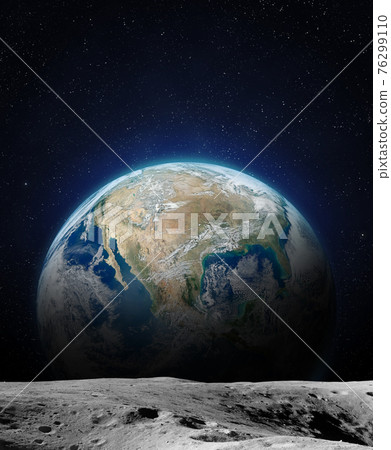 The Earth from Moon surface. 76299110