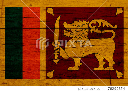 Flag of Sri Lanka. Wooden texture of the flag of Sri Lanka Flag of Sri Lanka. Wooden texture of the flag of Sri Lanka 76299854