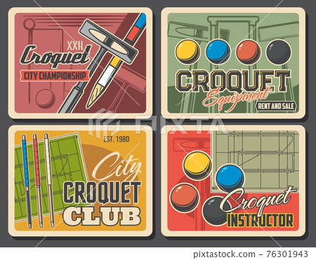 Croquet club sport equipment posters Croquet club sport equipment posters 76301943