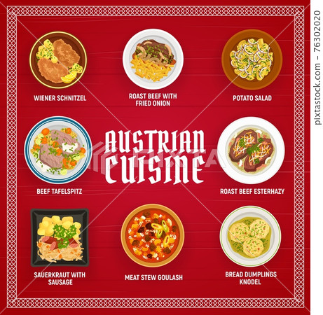 Austrian cuisine restaurant menu, vector Austrian cuisine restaurant menu, vector 76302020