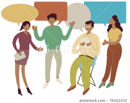Group to discuss Whole body flat illustration material 76302410