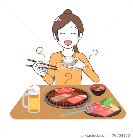A woman who eats yakiniku and smells yakiniku 76303100