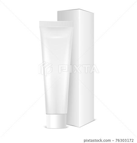 Vector 3d Realistic Plastic, Metal White Tooth Paste, Cream Tube, Carton Packing Isolated on White Background. Design Template of Toothpaste, Cosmetics, Cream, Tooth Paste for Mockup. Front View Vector 3d Realistic Plastic, Metal White Tooth Paste, Cream Tube, Carton Packing Isolated on White Background. Design Template of Toothpaste, Cosmetics, Cream, Tooth Paste for Mockup. Front View 76303172