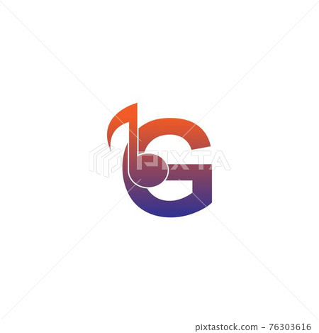 Letter G logo icon with musical note design symbol template Letter G logo icon with musical note design symbol template 76303616