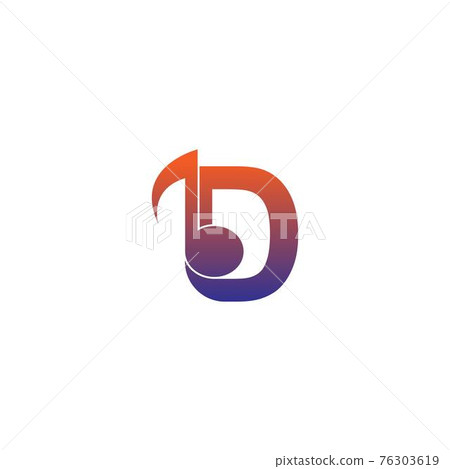 Letter D logo icon with musical note design symbol template Letter D logo icon with musical note design symbol template 76303619