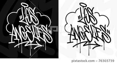 Los angeles word graffiti style letters hand Vector Image