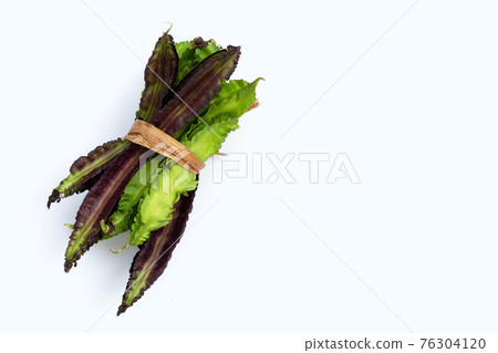Winged bean on white background. Winged bean on white background. 76304120