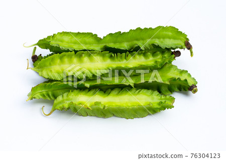 Winged bean on white background. Winged bean on white background. 76304123