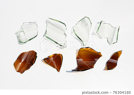 Broken bottle isolated on white. Broken bottle isolated on white. 76304180