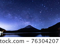 Mt. Fuji and the Milky Way seen from Lake Shoji 76304207