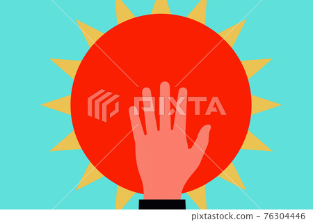 Palm and sun 76304446