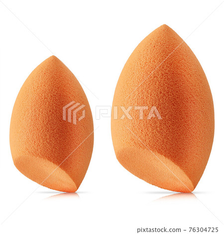 Orange sponge on an isolated white background 76304725