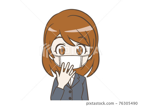 一個穿著西裝、戴著驚訝面具的女人 一個穿著西裝、戴著驚訝面具的女人 76305490