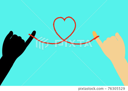 Pinky and red thread heart 76305529