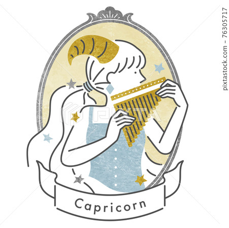 Twelve constellations Capricorn girl with frame (vector) Twelve constellations Capricorn girl with frame (vector) 76305717