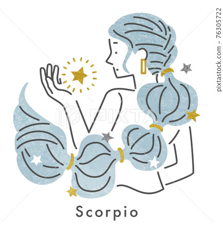 十二星座的天蠍座女孩(矢量) 十二星座的天蠍座女孩(矢量) 76305722