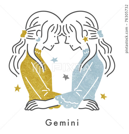 十二星座的雙子座女孩(矢量) 十二星座的雙子座女孩(矢量) 76305732