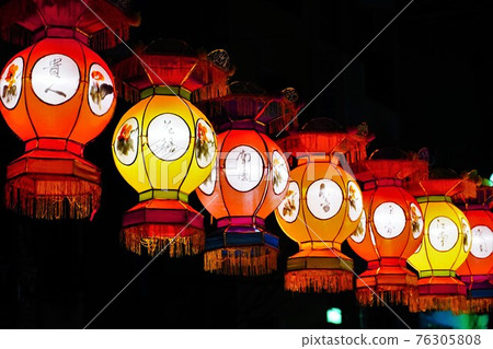 唐人街夜景裝飾 唐人街夜景裝飾 76305808