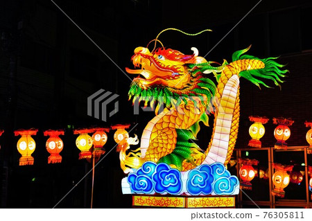 唐人街夜景裝飾 唐人街夜景裝飾 76305811