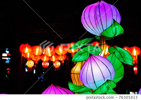 唐人街夜景裝飾 唐人街夜景裝飾 76305813