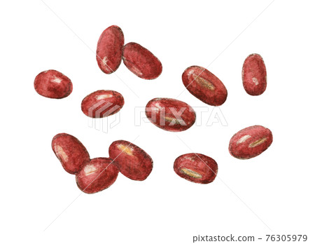 Azuki hand-painted watercolor pencil drawing Azuki hand-painted watercolor pencil drawing 76305979