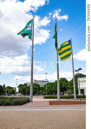 Flags of the city of Goiania, state of goias and the Federative Republic of Brazil Flags of the city of Goiania, state of goias and the Federative Republic of Brazil 76308489